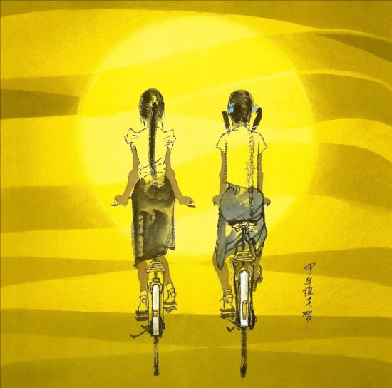 　　孔维克 沐 中国画  1985年 (“国际青年年——前进中的中国青年美术作品展览”优秀奖作品)